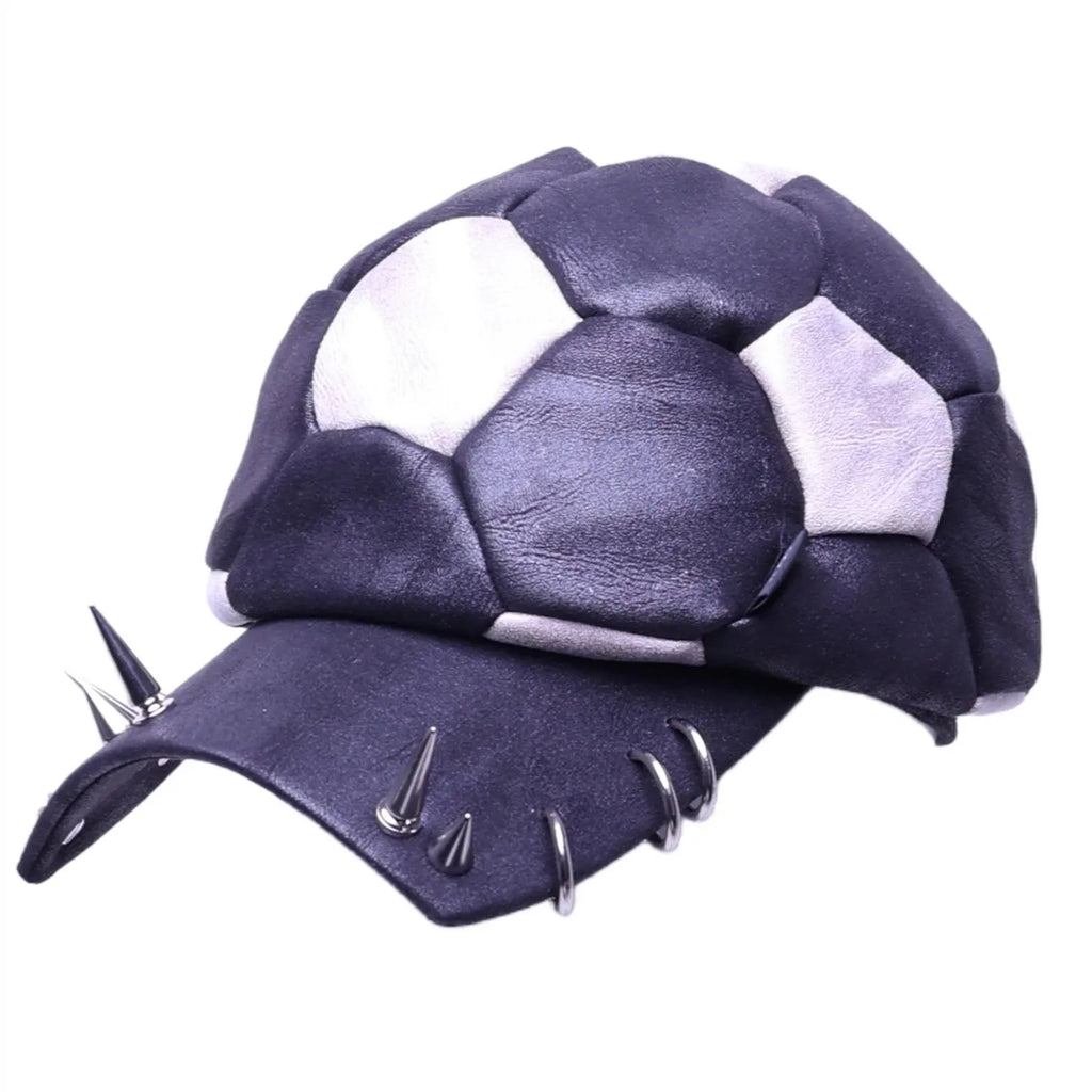 Niche Style Deatchable Brim Rivet Punk Football Cap Man Woman Suede Fabric Hip Hop Vintage Baseball Cap Functional Y2K Hat