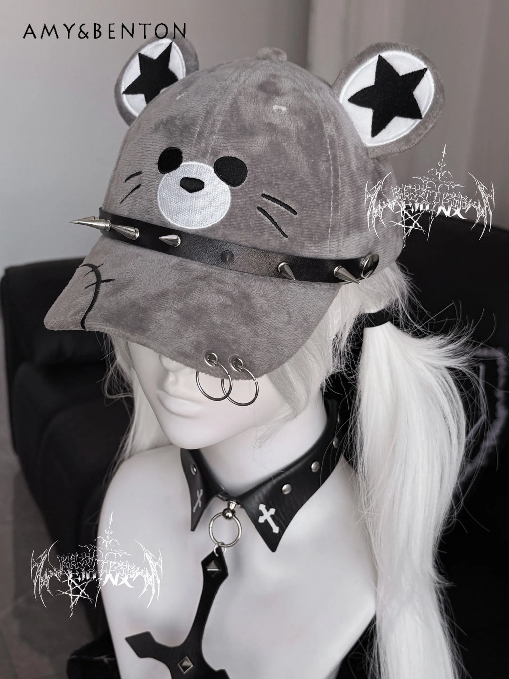 Original Punk Dark Rivet Subculture Cute Versatile Cap Hats for Women Japanese Spice Girl Y2K Baseball Cap Sun Protection Cap