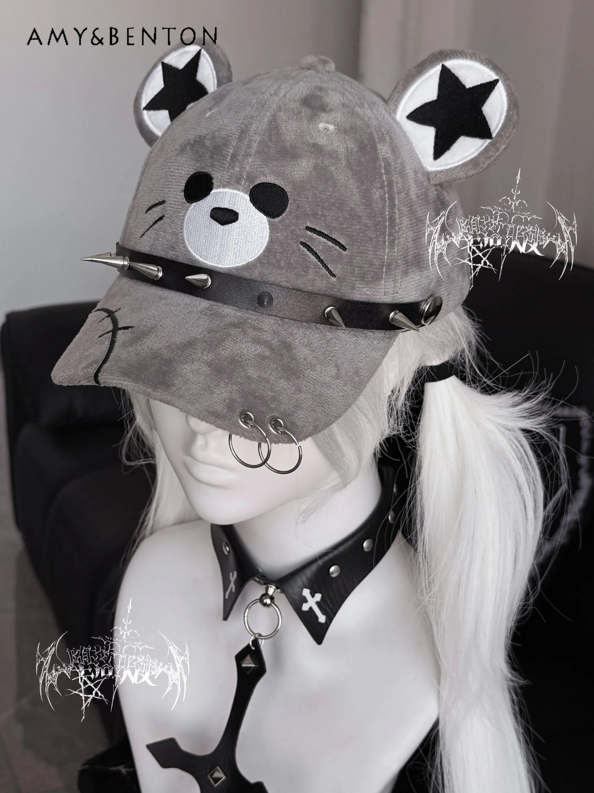 Original Punk Dark Rivet Subculture Cute Versatile Cap Hats for Women Japanese Spice Girl Y2K Baseball Cap Sun Protection Cap